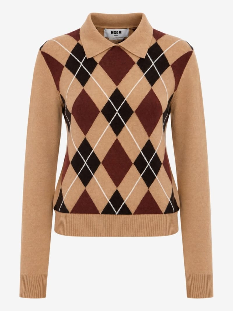 MSGM: Polo con motivo a rombi
