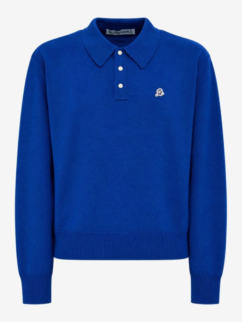 Bluemarble: Wool and cashmere knit polo