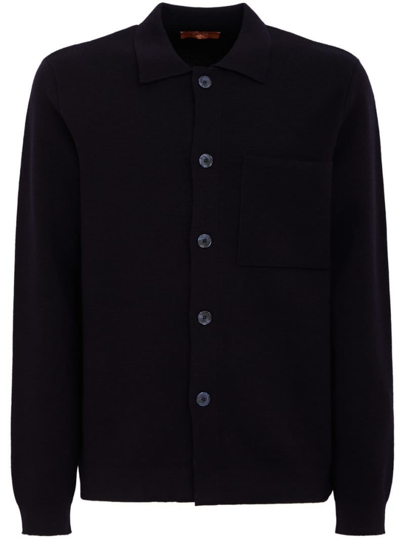 CRUNA: Punto Milano wool knit cardigan