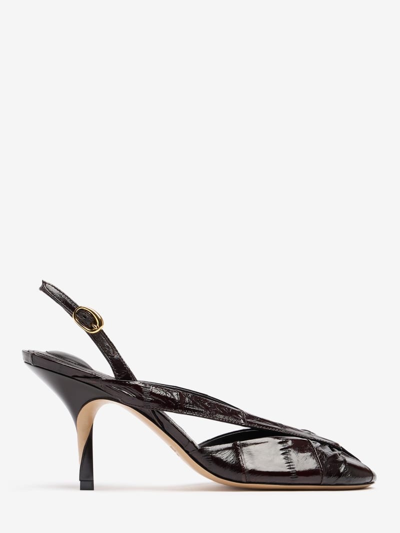 Jacquemus: Sandali slingback Poisson in vernice