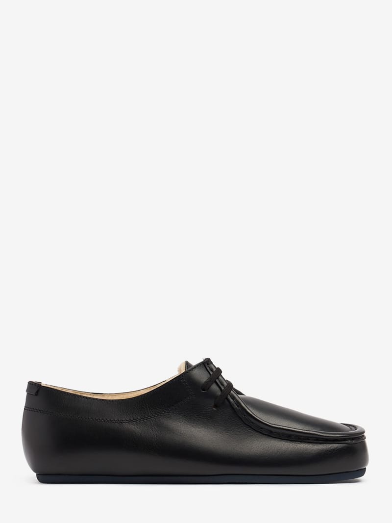 Jil Sander: Chaussures à lacets Hood cuir et shearling