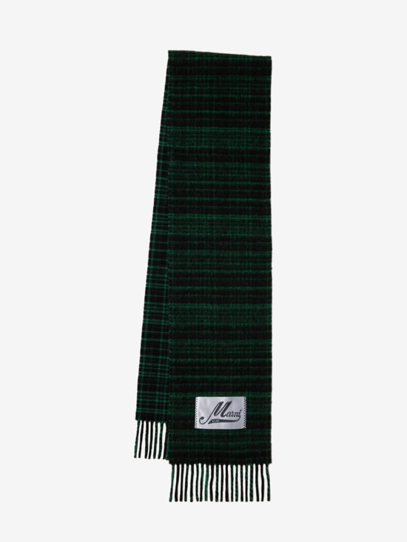 Marni: Sciarpa a quadri in lana e mohair