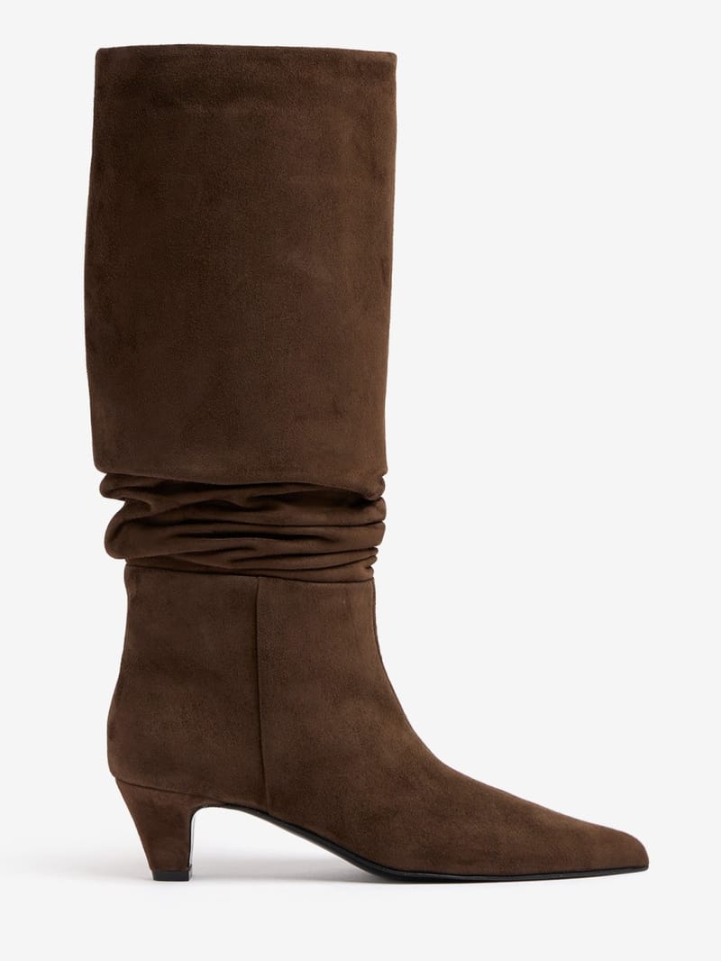 FABI: Stivali alti in suede con tacco