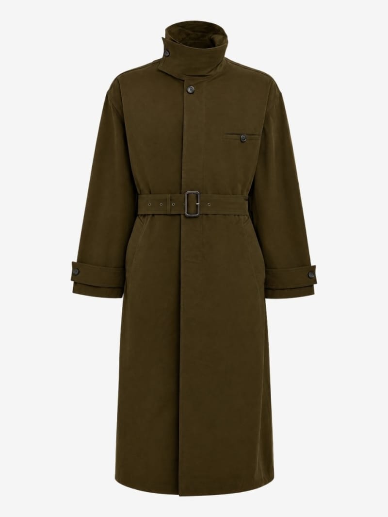 Bluemarble: Cotton blend funnel neck trench coat