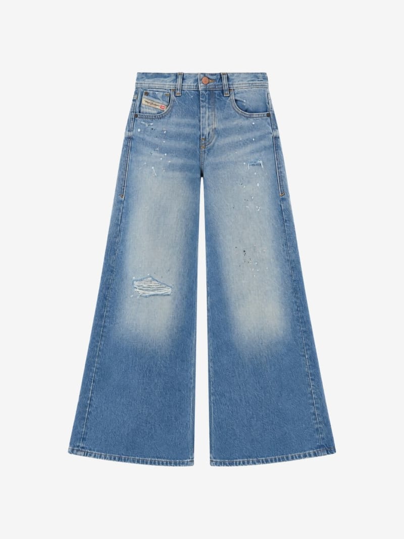 Diesel Kids: Washed denim straight jeans