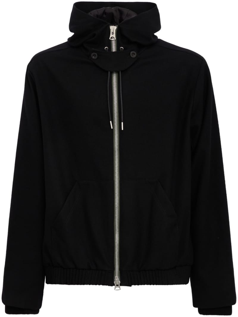 Sacai: Wool Flannel Hoodie
