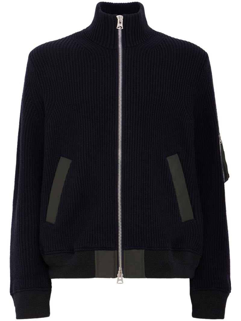Sacai: Wool Knit Blouson