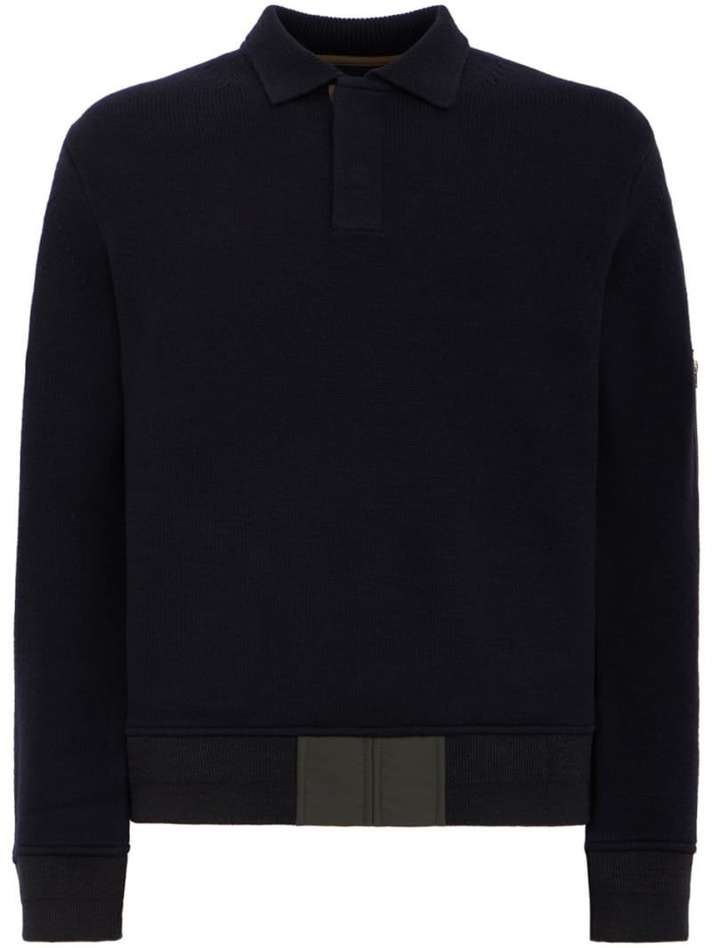 Sacai: Wool Knit Polo Shirt