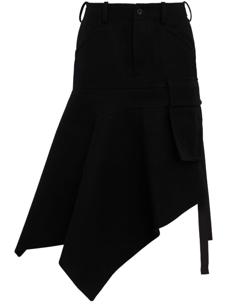 Sacai: 羊毛梅尔顿裙子