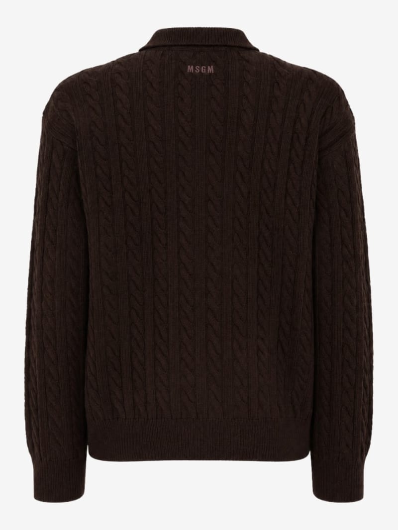 MSGM - Wool cashmere blend polo
