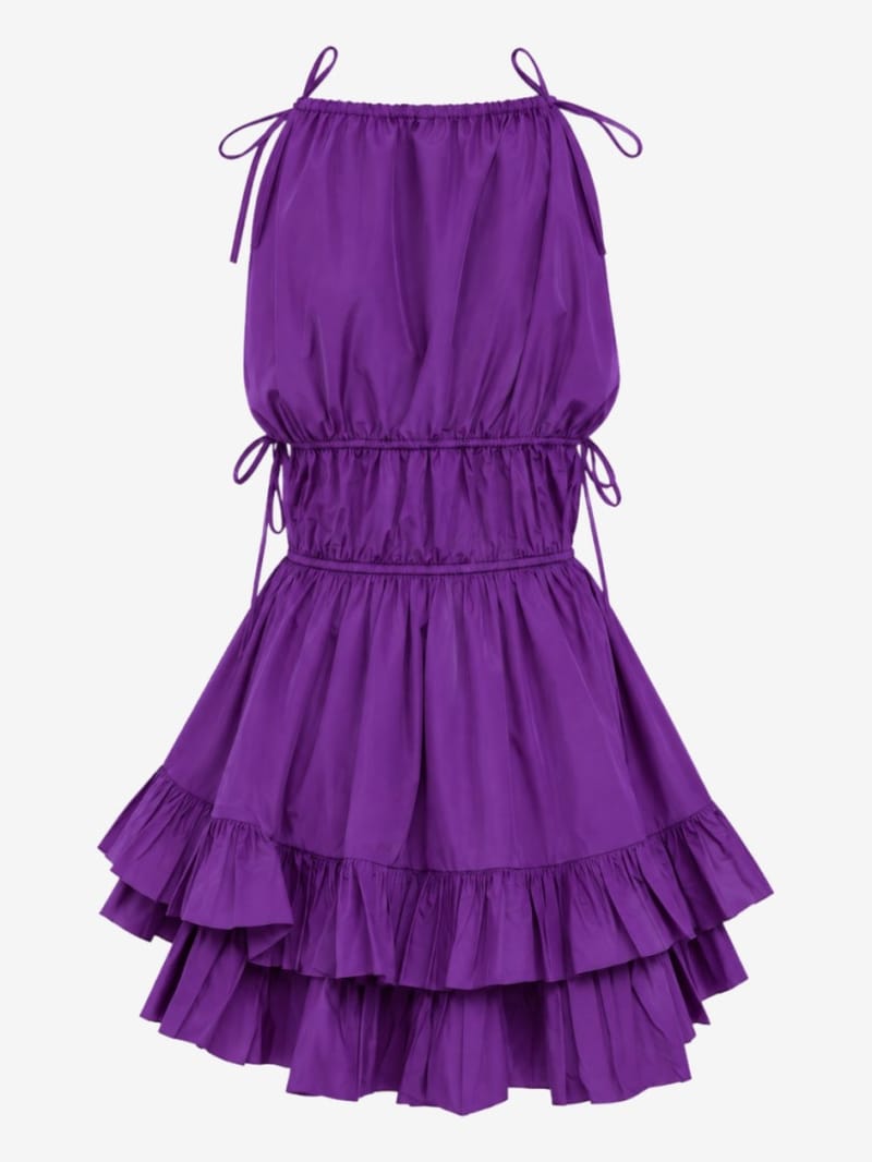 MSGM - Taffeta mini dress with ruffle