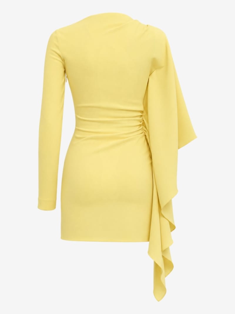 MSGM - Asymmetric mini dress with maxi rouches