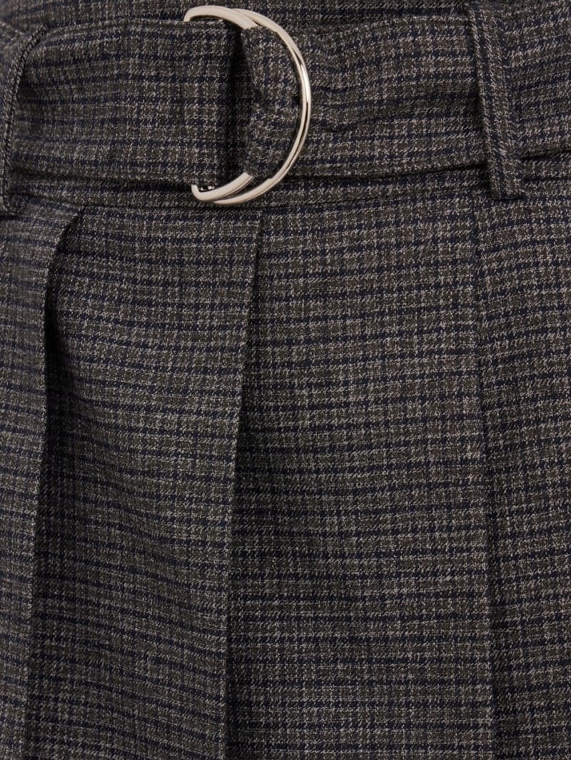 MSGM: Wool pleated mini skirt with belt