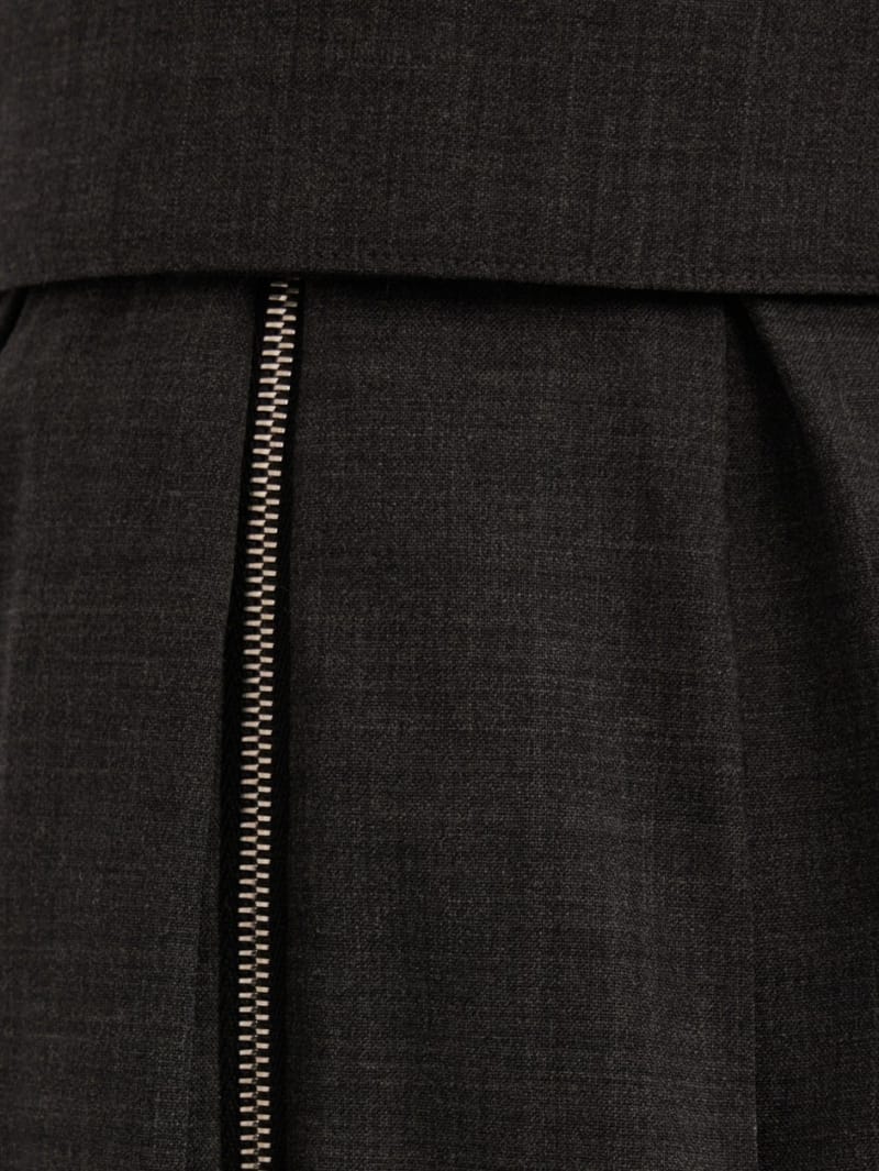MSGM: Wool pleated midi skirt with belt