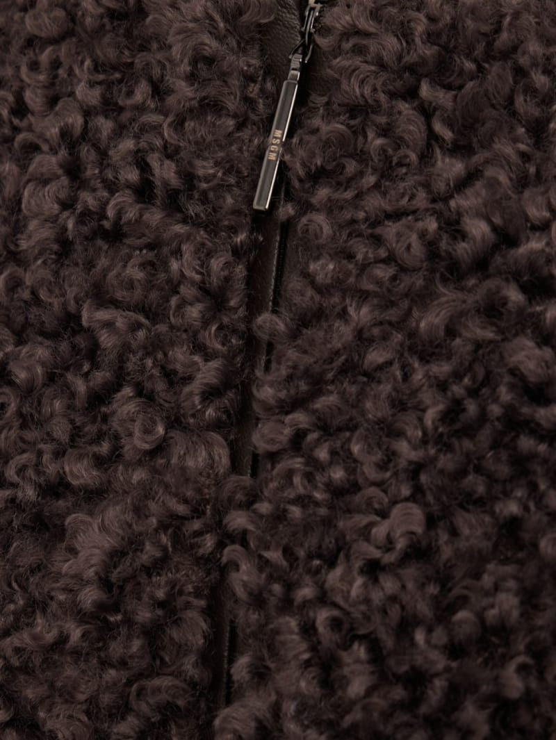 MSGM: Faux shearling midi skirt
