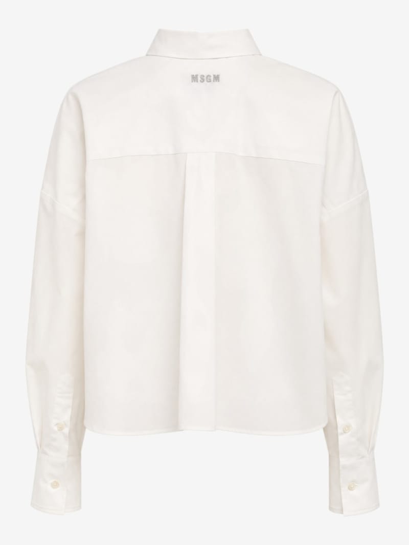 MSGM - Cotton long-sleeve shirt with logo