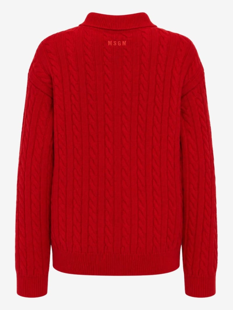 MSGM: Cable knit polo