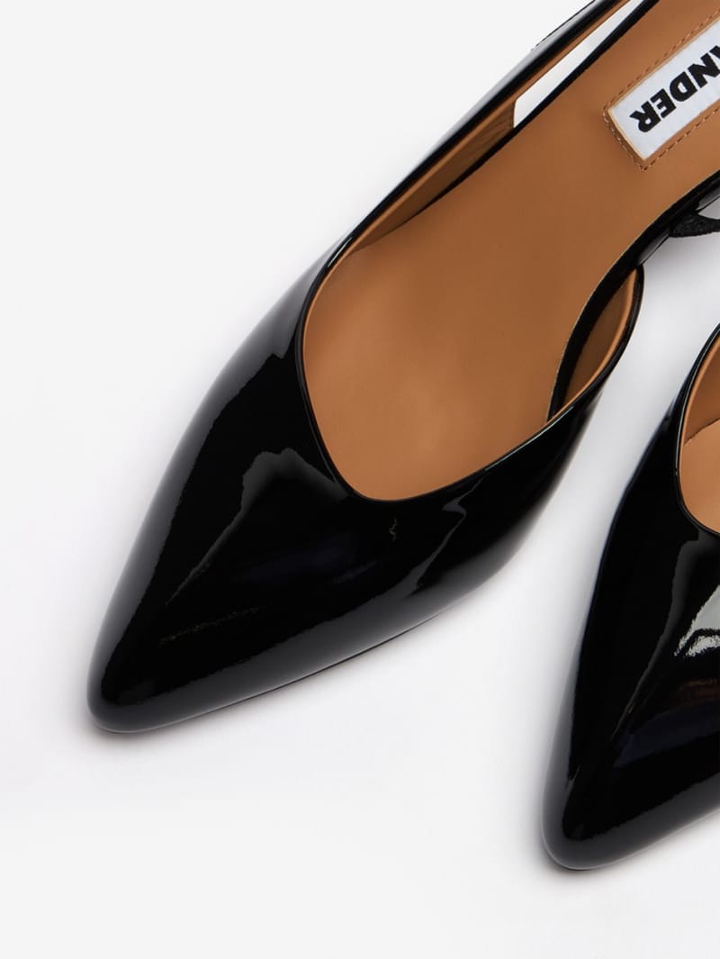 Jil Sander: 45mm Arc patent leather slingback pumps