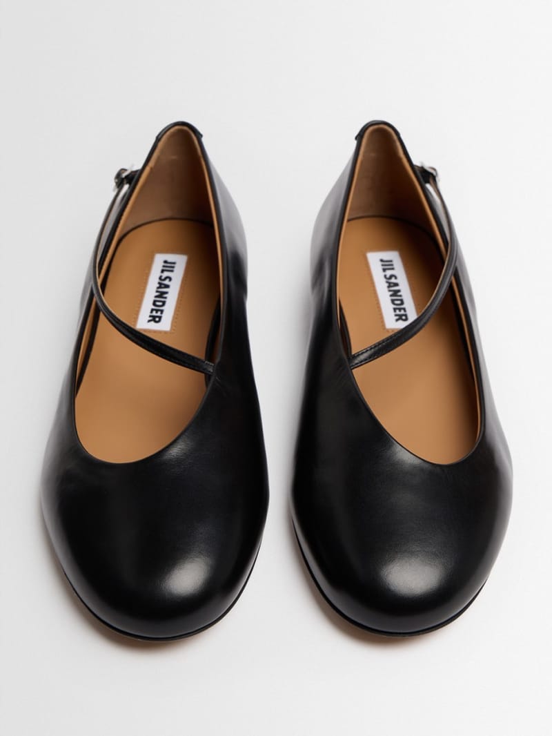 Jil Sander: Elyss Rindsleder Ballerinas