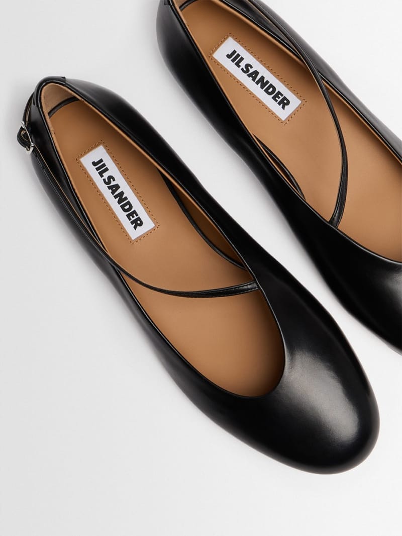 Jil Sander: Elyss Rindsleder Ballerinas