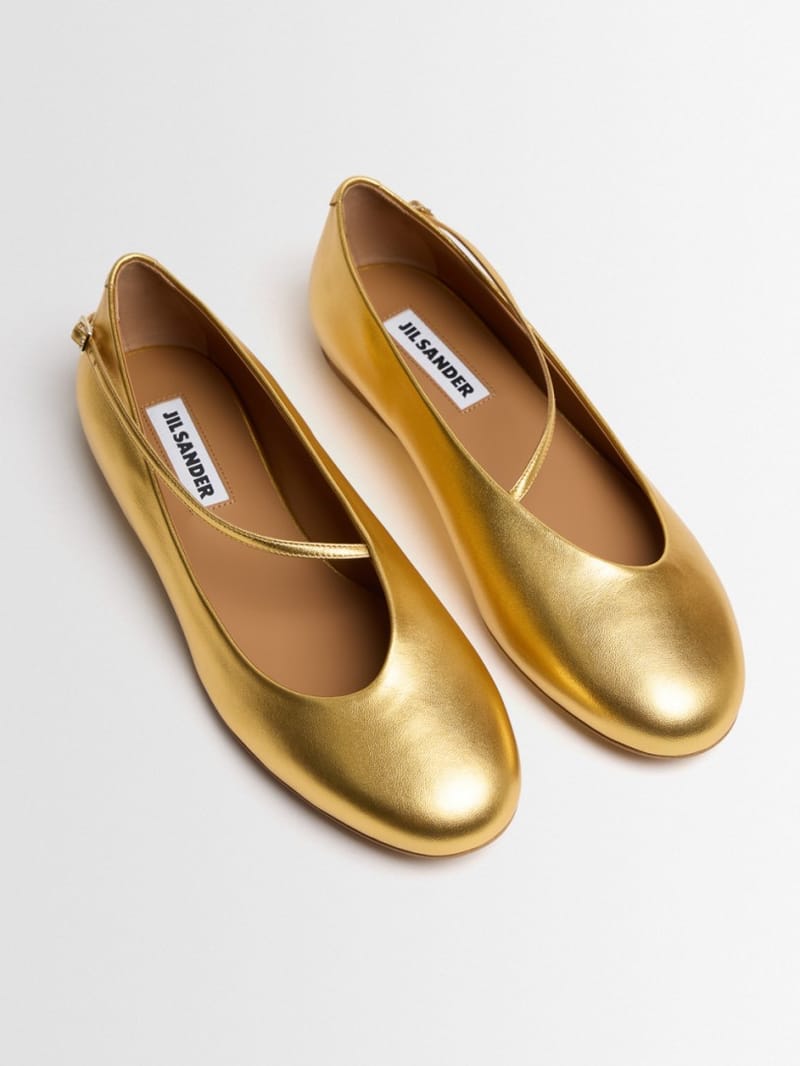Jil Sander - Elyss metallic calf leather ballet flats