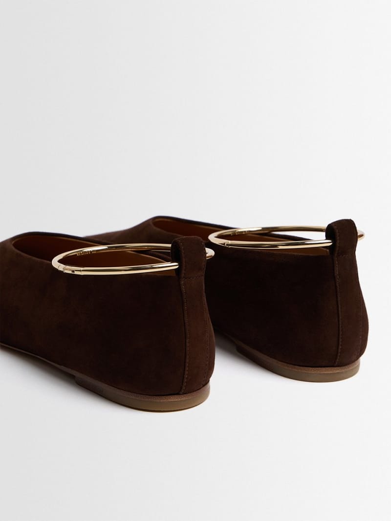 Jil Sander: Ballettschuhe aus Kalbsleder mit Wildleder-Oberfläche