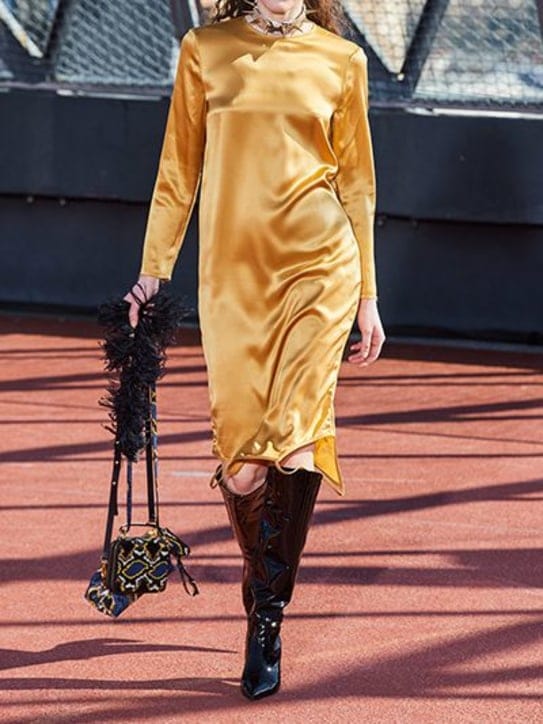 Marques'Almeida: Silk satin midi dress