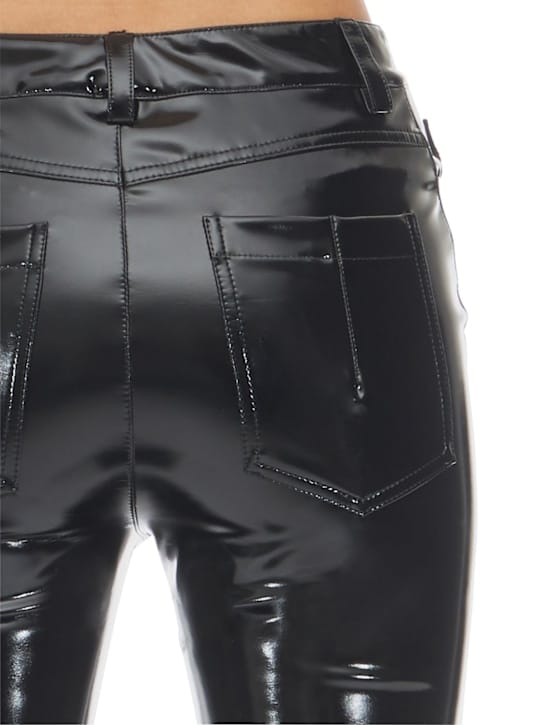 UNRAVEL: ZIPPED VINYL SKINNY LEG PANTS