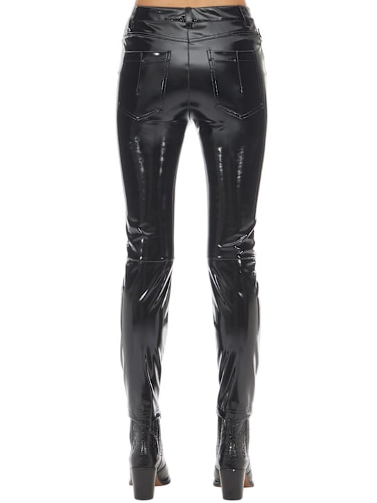UNRAVEL: ZIPPED VINYL SKINNY LEG PANTS