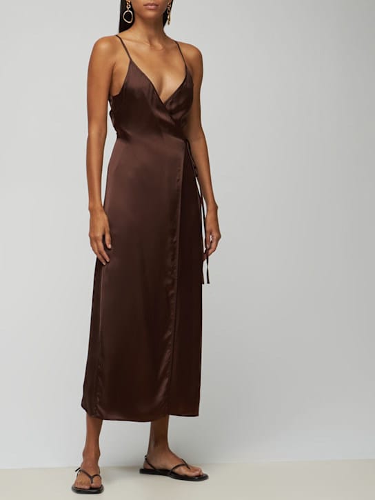Bite Studios - WRAP SATIN CUPRO MIDI DRESS
