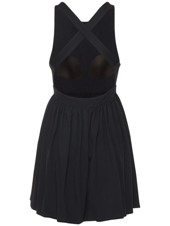 Marysia: Flared stretch-jersey mini dress