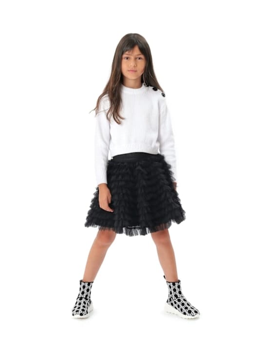 Balmain - Ruffled tulle skirt