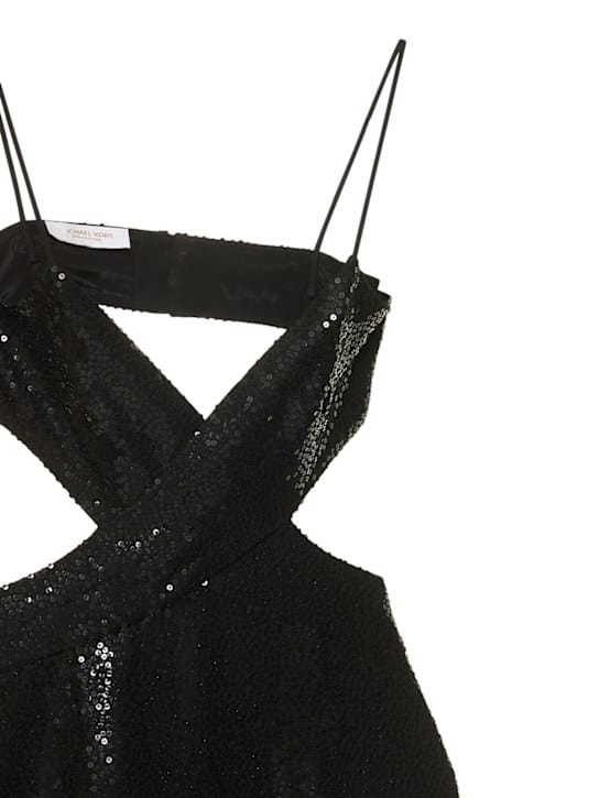 Michael Kors Collection: Embellished crepe sable cutout gown