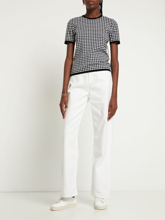 Michael Kors Collection: Viscose blend gingham casual top