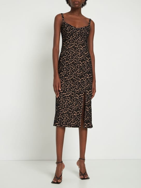 Michael Kors Collection - Rayon blend checked midi dress