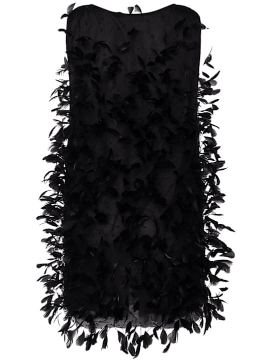 Max Mara: Straight mini dress with feathers