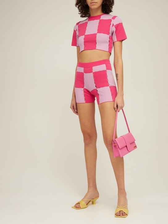 Jacquemus: Le Short Gelato cotton knit mini shorts