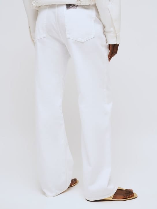 Valentino: High rise cotton denim wide jeans