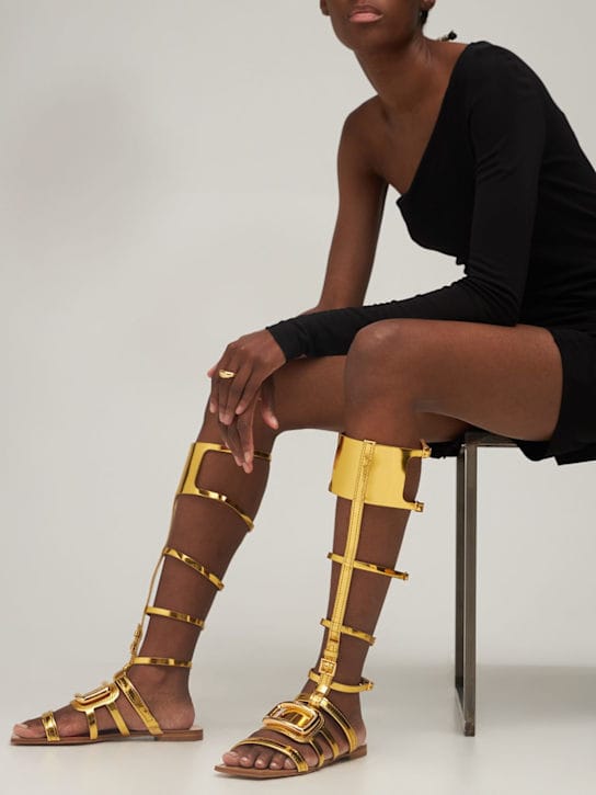 Roger Vivier - 10mm Gladiator metallic leather sandals