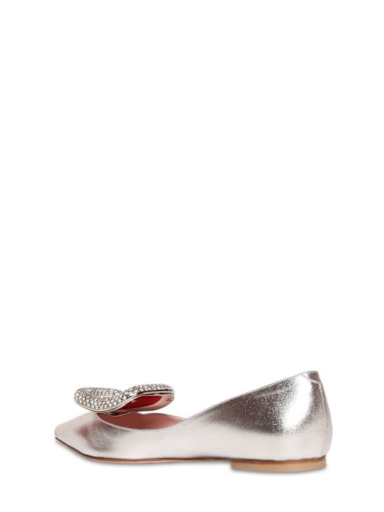 Roger Vivier: 15毫米Viv Choc金属质感皮革平底鞋