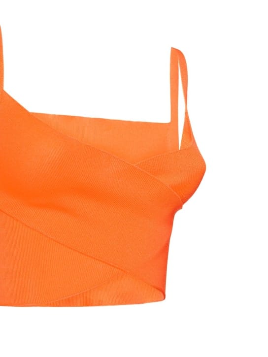 MSGM: Techno stretch ribbed knit top