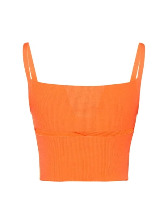 MSGM: Techno stretch ribbed knit top