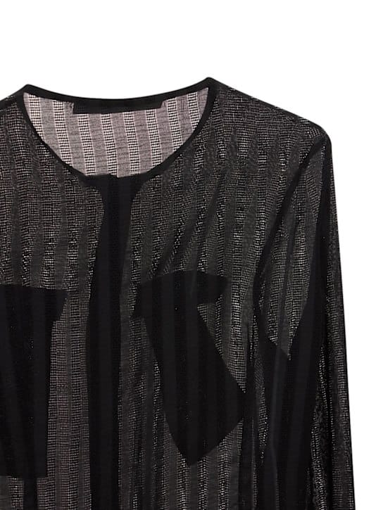 SAPIO: Semi-sheer striped shirt dress