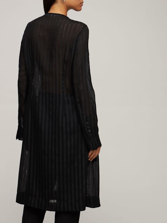 SAPIO: Semi-sheer striped shirt dress