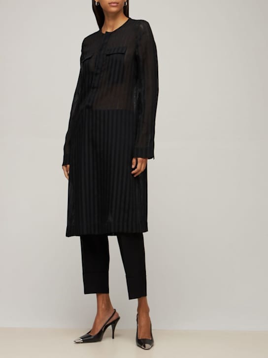 SAPIO: Semi-sheer striped shirt dress