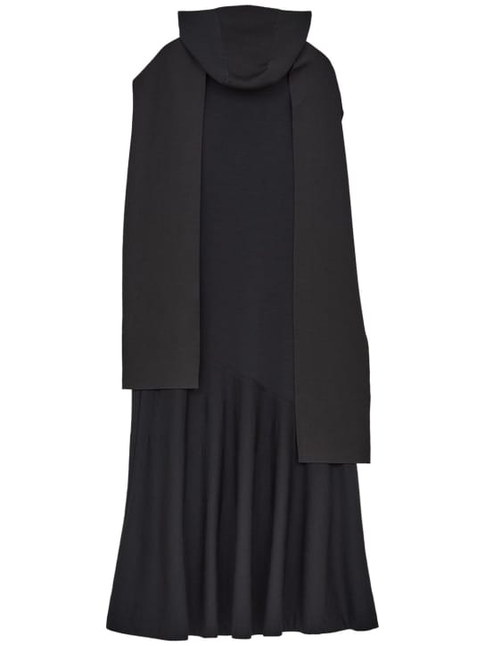 Jil Sander: Vestido midi en mezcla de lana