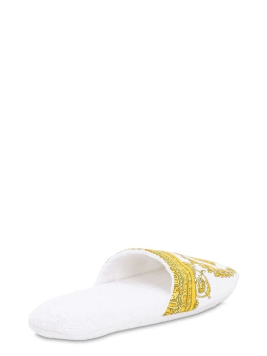 Versace: “BAROCCO & ROBE”纯棉拖鞋