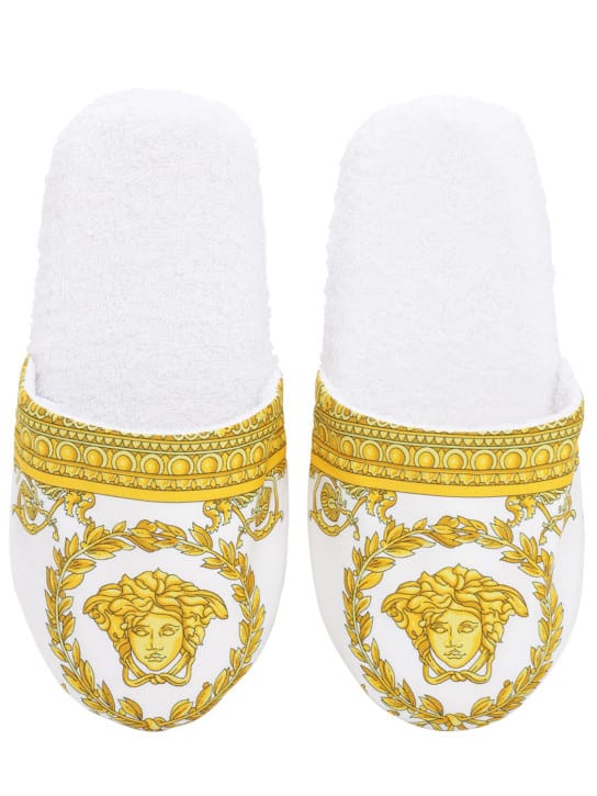 Versace - “BAROCCO & ROBE”纯棉拖鞋