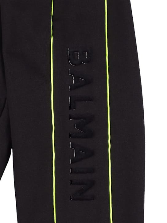 Balmain - Logo侧边带棉质运动裤