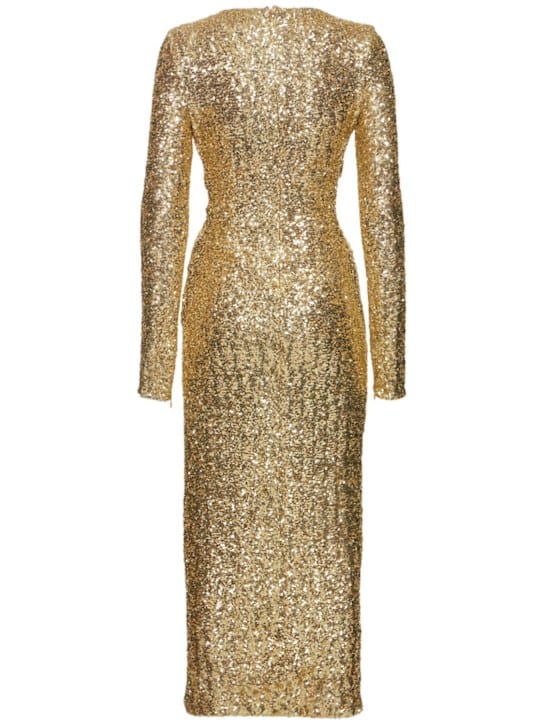 Michael Kors Collection: Sequin draped wrap dress